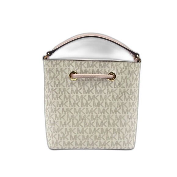 Michael Kors Suri Small Pink and Cream Logo Crossbody Bag - Picture 2 of 7